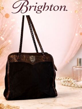 Brighton‎ Vintage Black  / Brown Leather  shoulder bag